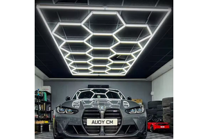 ETOP Hot Selling 14 Hex Grid Hexagon Detailing Workshop Ceiling Led Lighting for Car Shop and Garage Honeycomb Lights