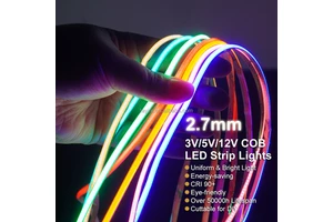 Flexible COB Led Strip 2.7mm Warm White Multi Color for Room Car TV Decoration 480leds/m Dimmable 3V 5V 12V Cob Strip Light 3mm