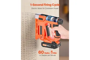 2 in 1 Cordless Brad Nailer and Staple Gun 18 Gauge 5/8 Inch Includes 1000 Pcs Nails and Staples Battery Powered Nail Guns