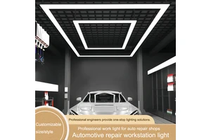 LED Car Exhibition Hall Lights 4S Shop Automotive Workstation Work Light Seamless Splicing Rectangular Chandelier