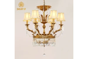 Jewellerytop European Brass Pendant Light Hanging Lobby Lamp Luxury Classical Chandeliers Small Chandelier for Low Ceiling