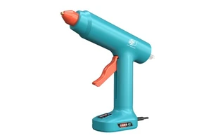 Electric Digital 11mm Hot Glue Gun Kit DIY Use Adjustable Temperature Stand & Safety Nozzle (Plastic)