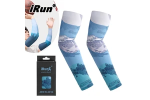 IRun Custom Logo Basketball Compression Arm Sleeve Sets Sports Armsleeve Volleyball Running Elastic Arm Sleeves