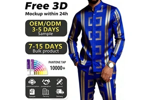 Fashionable Slim-fit Long-sleeved Set Digital Print Outdoor Sports Custom-Made Men's Holiday Casual Street Style Stand Up Collar
