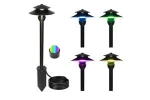 DC24V Low Voltage 3W Brass Path Light RGBW Color Changing for Classic Landscape Courtyard