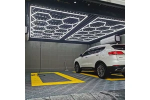 110V Waterproof IP65 6000K Daylight Dimmable Honeycomb Modeling Beauty Film LED Light For Garage Car Wash Gym & Shop