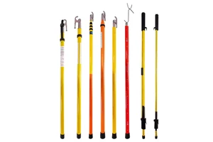 High Voltage Triangle Fiberglass Electrical Pertiga Telescopic Hot Stick Tools For Lineman