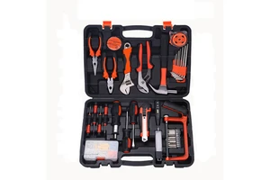 100 Pcs Electrician Tools Box Power Tools Kit Hand Set Tool Case CordlessDrill with Multimeter