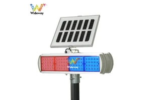 Road Construction Solar Warning Strobe Light Safety Red And Blue Flashing Light Traffic Signal Roadblock Light