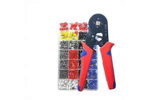 Cord End Insulated 22-8AWG Crimper Plier Wire Ferrule Hand HSC8 6-4/4a Carbon Steel Crimping Tool Kit with 1200 Terminals