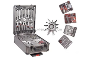 China Manufacturer Red and Black Complete Tool Box Set 186 PCS Tools Set Tool Kit in Aluminium case