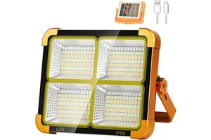 Solar Powered Portable LED Flood Light USB Battery Outdoor Rechargeable Portable Camping Lamp Emergency LED Work Solar Lights