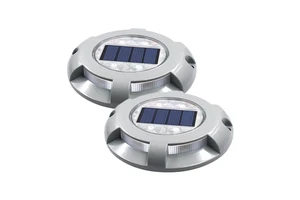 Waterproof Solar Power 8led Stud Light Aluminum Solar Driveway Light 2pack Stay-On Mode Pure White Solar Road Lamp for Pathway