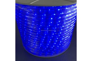 Waterproof IP 65 Outdoor Rainproof clear Tube Dura Light Blue Rope LED Lights 2 Wires Steady Effect 11.5mm Horizontal