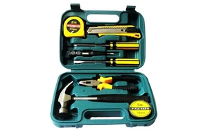 A manual combination tool set electrician hardware tool with hammer car household toolbox set 8009A