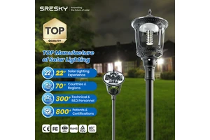 SRESKY Street Light Solar Retro Solar Light with Motion Sensor Solar Led Street Light Solar Landscape Lighting
