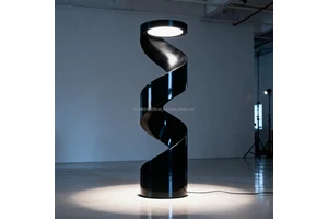 Modern Sculptural 3D Printed Iron Floor Lamp with Changeable Color and Large Size for Bedroom and Interior Decoration