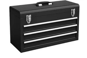 Hot Sale Mechanic Metal Portable Storage Tool Box with Triple Sheet Metal Toolbox and 3 Drawer with Handle