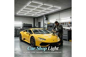 Professional Car Shop Light Square 6500K Dimmable DIY Grid Ceiling Light Auto Repair Detailing Garage