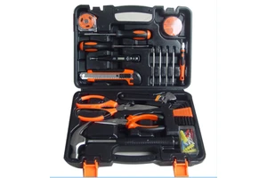 45pcs Electrician Tools Box Power Tools Kit Hand Set Tool Case Cordless Li-Ion Drill with Multimeter