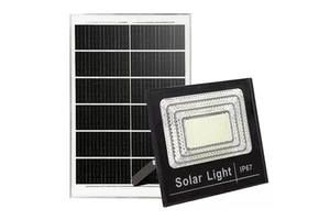 Factory Stock Remote Control LED Solar Flood Light Outdoor IP67 Waterproof ROHS Certified Garden Use Dusk Dawn Powered Security