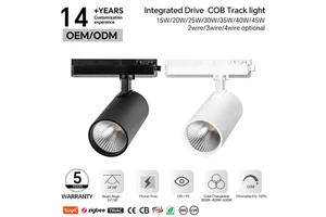 0-10V Dimmable LED Track Light 20W 1900lm With Built-in Power Connector, High CRI 90 For Showroom Display
