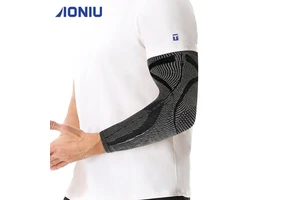 Athletic Knitted Compression Arm Sleeves with Silicone Anti-slip Rare Earth Series for Outdoor Sports Protection