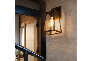 Retro Industrial LED Outdoor Wall Lamp Square Aluminum Long Strip Corridor Hallway Villa Terrace Balcony Home Garden