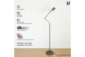 Versatile Foldable Floor Lamp In Dark Khaki 360° Rotatable & 60° Tiltable Base For Space-Saving Office Bedroom Decor