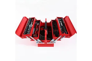 18'' Portable Double Handle Tool Box 5 Trays 90 Pcs CR-V Tool Sets SPCC Material for Repair Workshop Juego De Herramientas