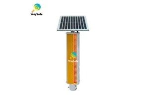 GPS Wireless Synchronized Anti Fog Light High Speed Flashing Traffic Contour Solar Edge Warning Post IP66 Protection