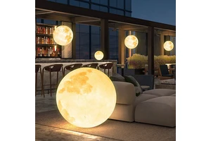 Solar-Powered LED Moon Lamp Outdoor Waterproof Atmosphere-Enhancing Ball Garden Lawn Lighting Wholesale