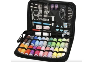 Sewing Kit for Adults and Kids - Small Beginner Set Needles, Scissors, Thimble & Clips - Emergency Repair and Travel Kits