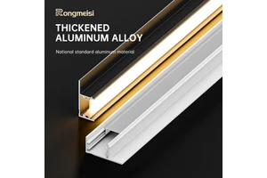LED Linear Light Channels For Ceiling Wall Cove, Aluminum Extruded Profiles With Diffuser, Modern Strip Lighting System
