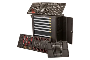 KINBOX Tools 232 Pcs Stock Tool Box Roller Cabinet Chest Steel Lockable Tool Cabinet