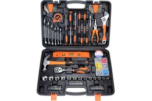 Professional Hand Tool Set Multi-functional Household Repair Tool Kit with Hammer Wrench Pliers Saw Hardware Tool Box