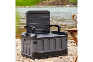 60L Multifunctional Sit-Down Foldable Camping Storage Box Customizable Logo PP For Outdoor Camping Travel Car Storage Tools