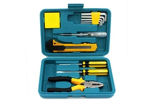 Gift hardware tool set small 12-piece set household combination tool box 11-piece set electrician tool box 8012A