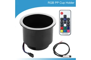 High-Brightness 15 LEDs RGB LED Cup Holder for Boat & RV Durable Drink Holder for Marine Yacht, Truck, Car Interior