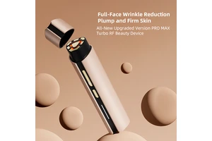 Portable RF Facial Contour Enhancer Handheld ABS Skin Firming Device with Hot Compress Vibration 3rd Gear Anti-Wrinkle Face Lift