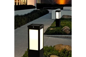 Modern IP65 LED Solar Lawn Light Waterproof Outdoor Garden Landscape with Square Iron Art Design