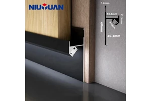 NIUYUAN Recessed LED Skirting Baseboard Aluminum Profile Hidden Backlight Channel Wall Corner Foot Line Bar Strip Light