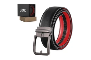 Designer Ratchet Belt No Hole Custom Logo Double-sided Color Automatic Buckle Belt For Men Genuine Leather Belt