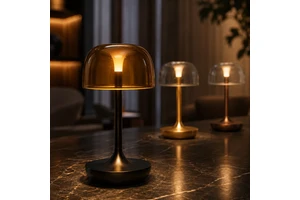 Premium Gold Bronze Black Mushroom Dome LED Lamp for Hotel Restaurant Cafe Bar Bedroom Decorative Table Lamp
