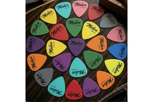 Midex PN-12 Durable Assorted Plastic Guitar Picks Set 24 Pieces All Thicknesses Matte Finish for Acoustic/Electric Bass Guitars