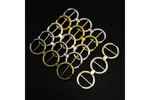 Factory Custom Fashion Gold Ring Buckle Shoulder Connector Women Coat Dress Swimwear Decoration Metal Zinc Alloy Buckle