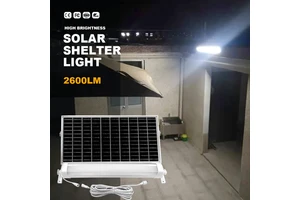 Outdoor Warehouse Solar LED Linear Light IP65 Tri-Proof with 2600 Lumens Remote Control & Lithium Battery