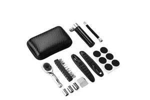 JOHORSE Durable Aluminum Alloy Bike Repair Tool Kit Multifunctional Wrench Pump Tire Patch Set Portable Mountain Bike Road Bike