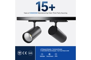 Commercial LED Track Light DIP CCT Switch Aluminum 100 Lm/W High Efficiency for Museum Office Retail