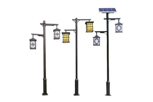 Antique Solar LED Courtyard Lamp Outdoor 3/3.5/4m Square Community Park Villa New Chinese Style Waterproof Landscape Road Lamp
